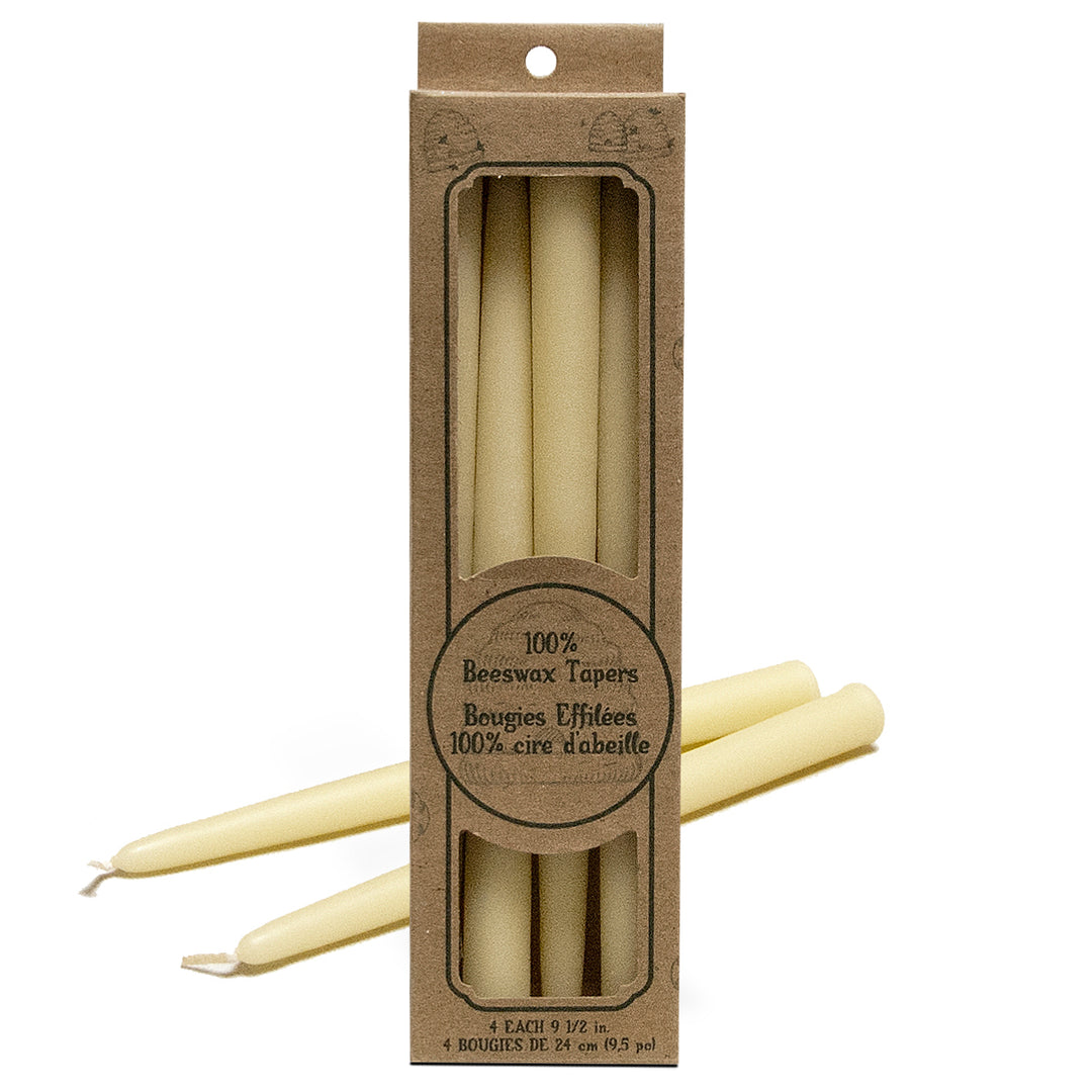 100% Beeswax Taper Candle - 4 Pack