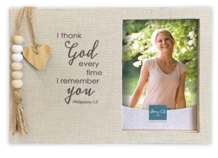 I Thank God Fabric Rememberance Frame