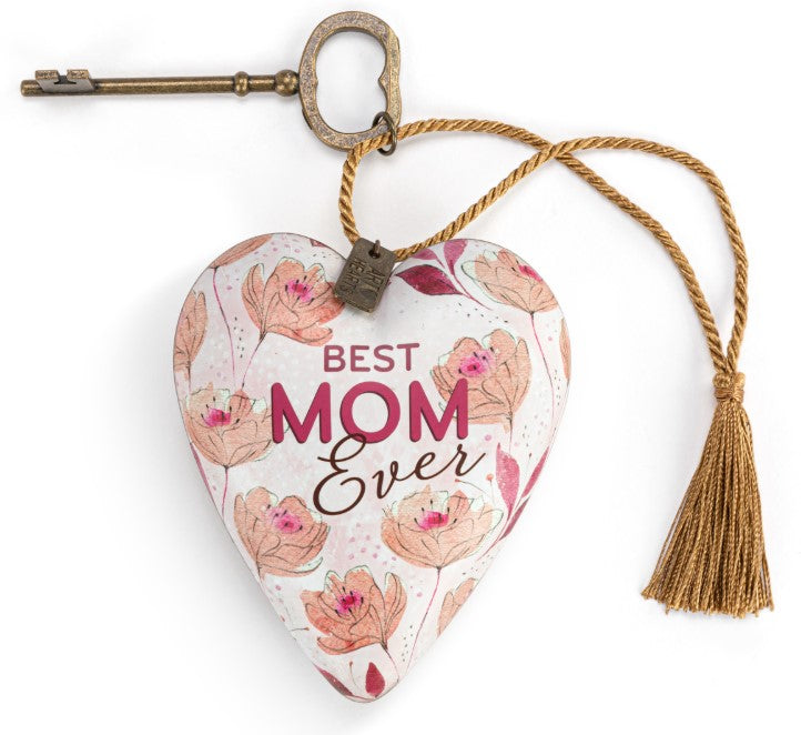 Best Mom Ever Floral Art Heart