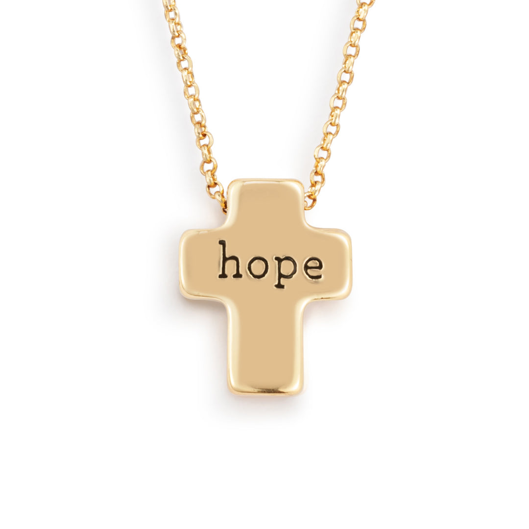 16" Artful Cross Necklace - Hope