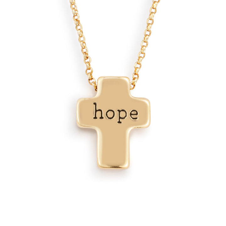 16" Artful Cross Necklace - Hope
