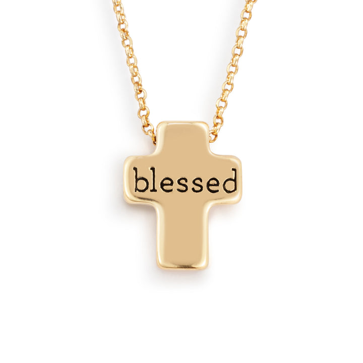 Artful Cross Necklace - Blessed