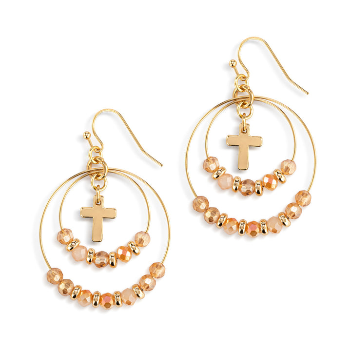 Beaded Prayer Earrings - Champagne