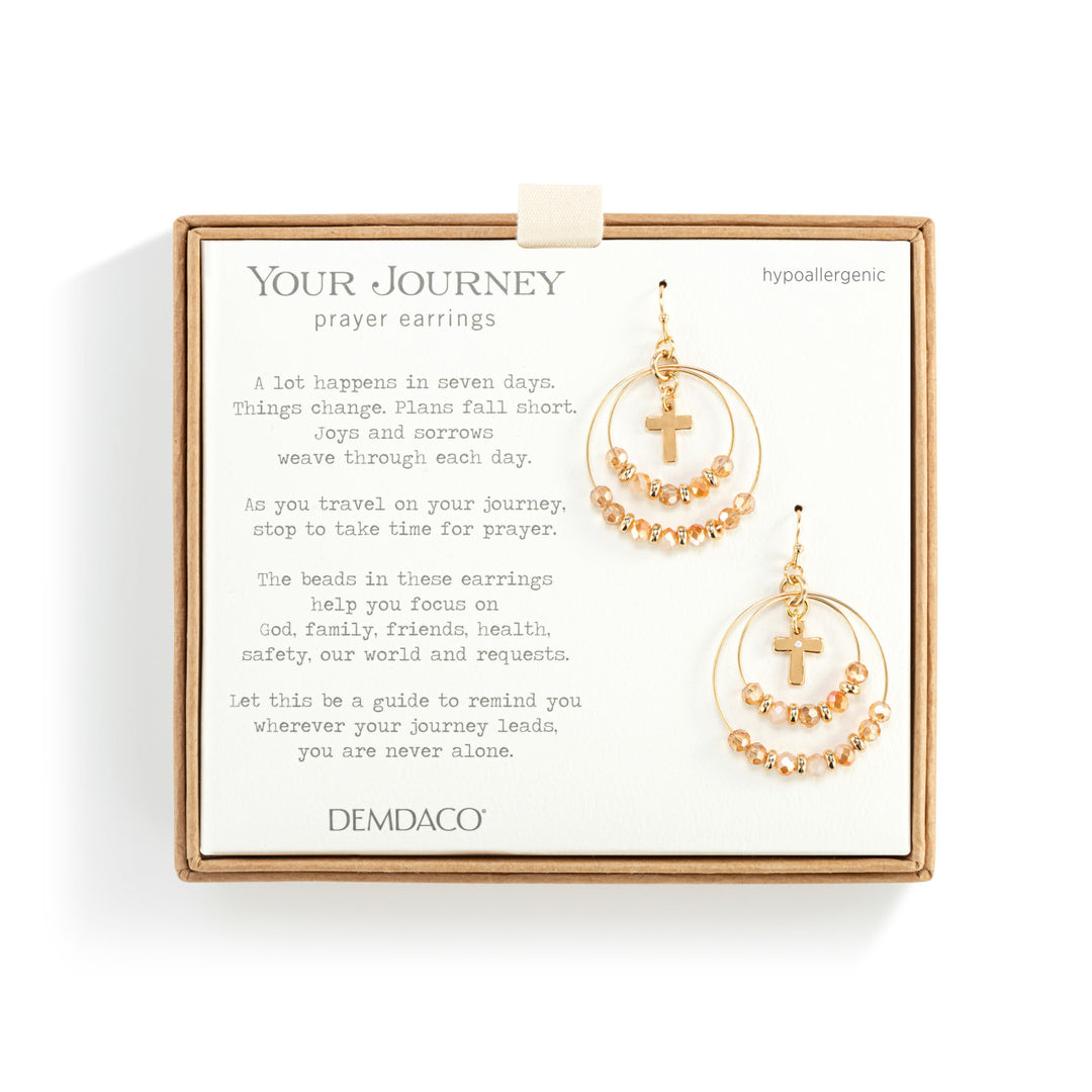 Beaded Prayer Earrings - Champagne