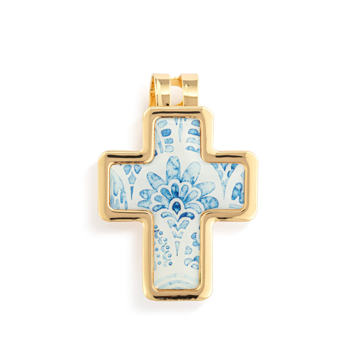 Artful Cross Hope Visor Clip Blue Willow Design