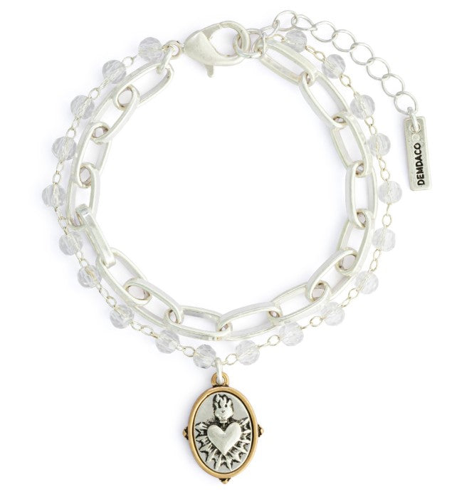 Sacred Heart Bracelet -Silver