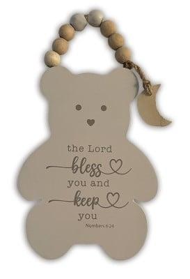 The Lord Bless You & Keep You Bear Wall Plaque