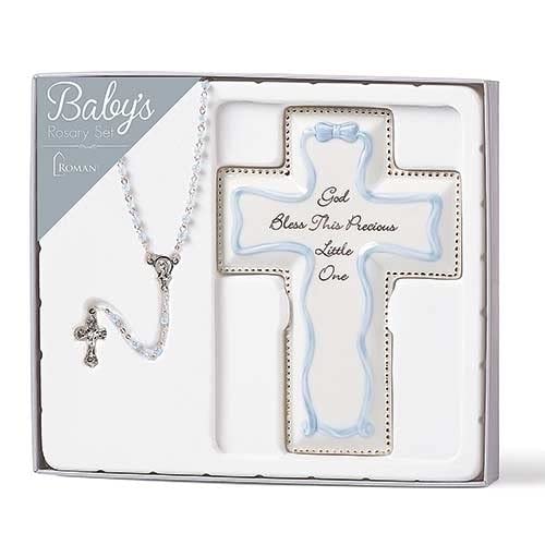 Blue Cross and Rosary Set