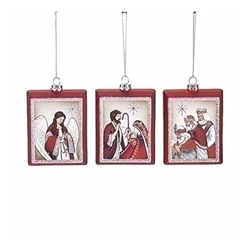 3 Piece Hanging Nativity Scene Ornament Set