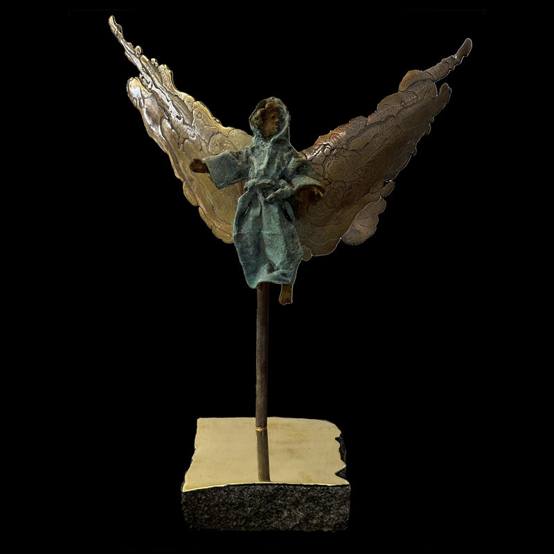 20" Bronze Angel on Granite Base Statue