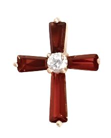 January Birthstone Cross Pin