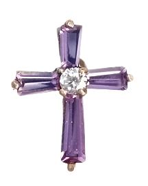 February Birthstone Cross Pin