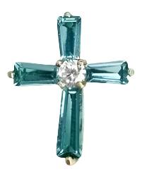 March Birthstone Cross Pin