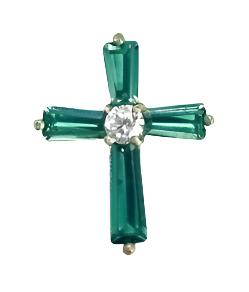 May Birthstone Cross Pin