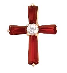 July Birthstone Cross Pin