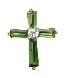 August Birthstone Cross Pin