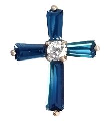 September Birthstone Cross Pin