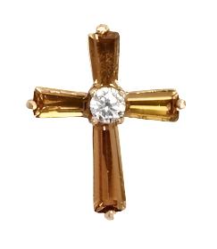 November Birthstone Cross Pin