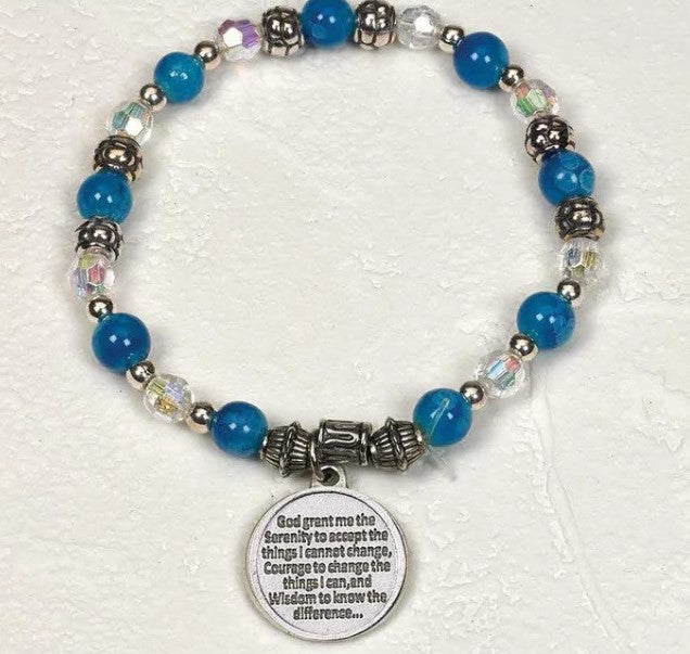 Serenity Prayer - Italian Stretch Bracelet with Prayer Card