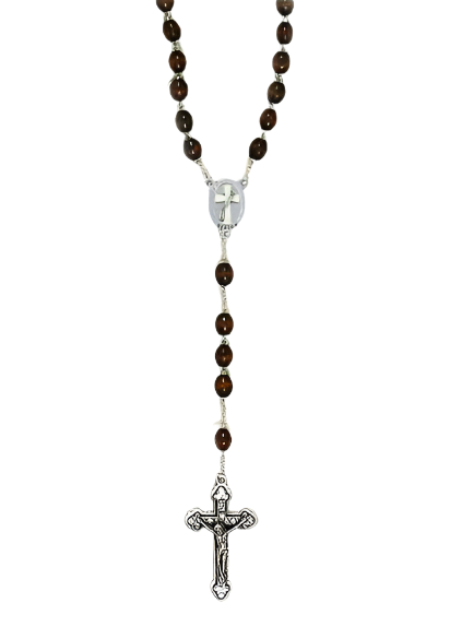 7MM Deacon Brown Wood Rosary