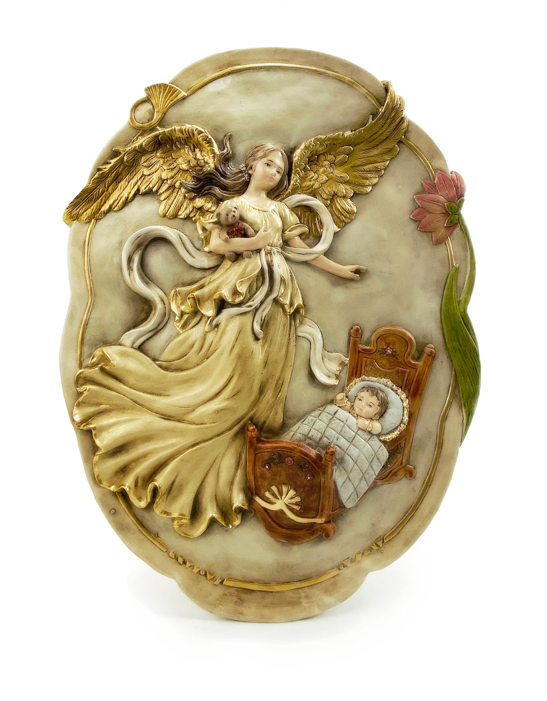 18" Guardian Angel Handmade Crib Medal Wall Plaque