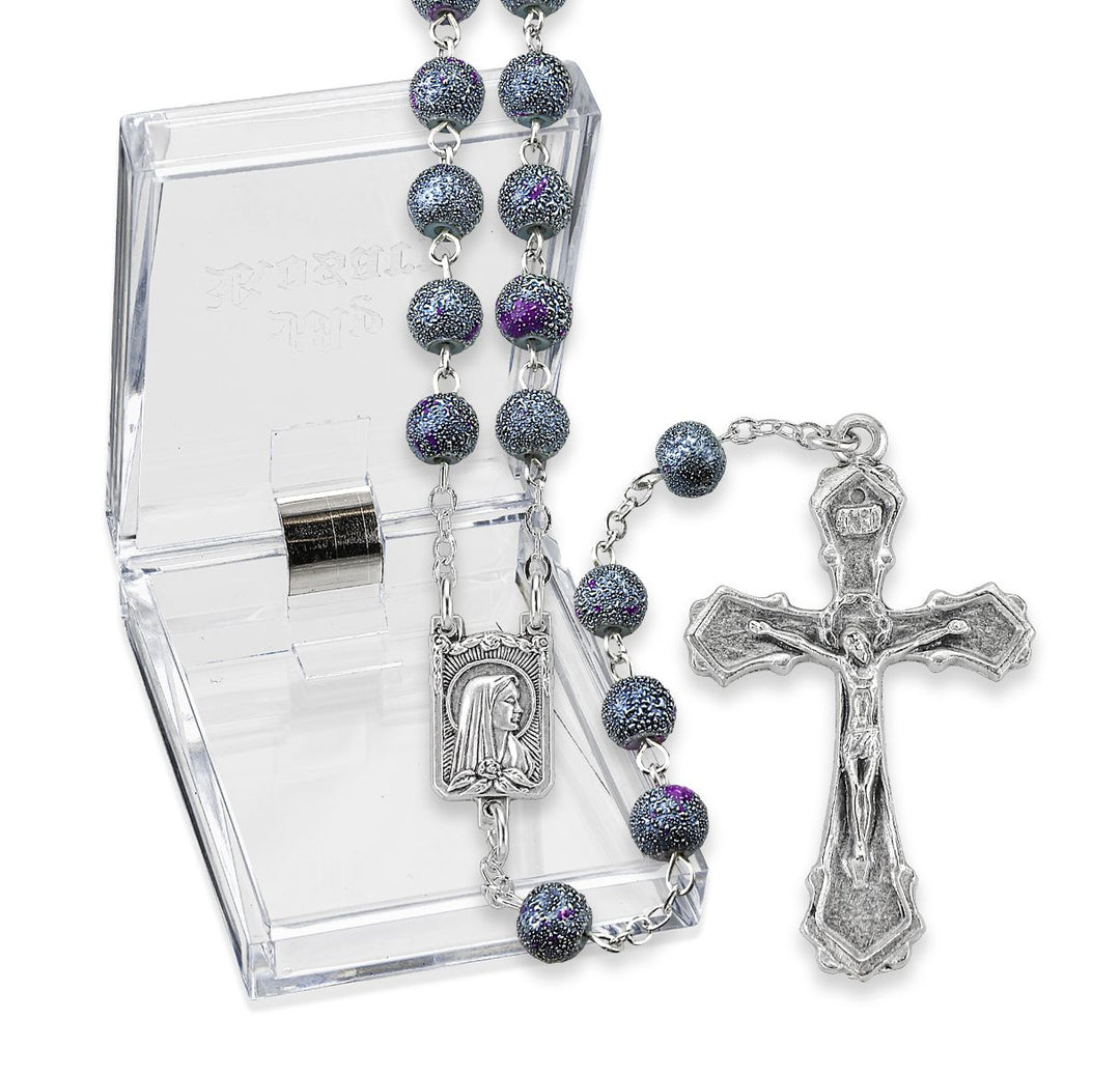 Montana Blue Lava Bead Rosary