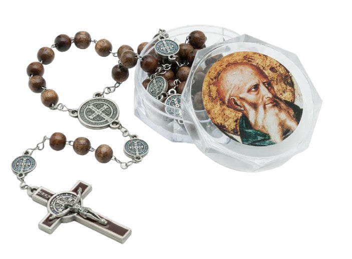 21" 8mm Brown St. Benedict Rosary