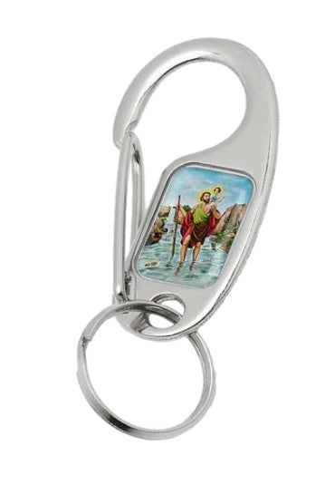 3" St. Christopher Karabiner Keychain