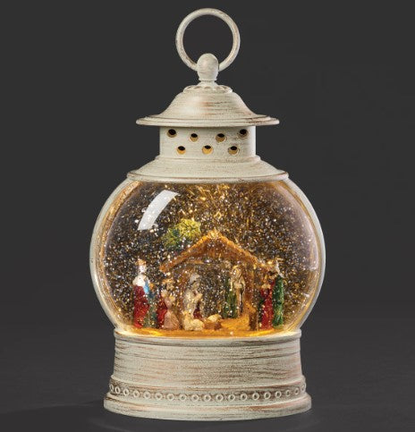 Confetti Lites Lighted Swirl Lantern with Nativity Scene
