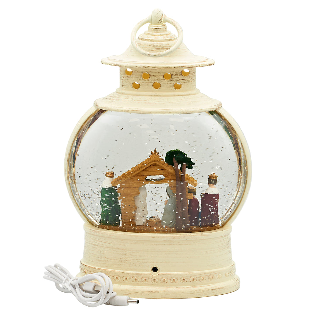 Confetti Lites Lighted Swirl Lantern with Nativity Scene