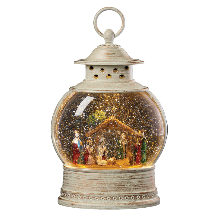Confetti Lites Lighted Swirl Lantern with Nativity Scene