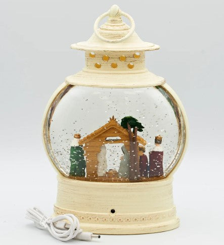 Confetti Lites Lighted Swirl Lantern with Nativity Scene