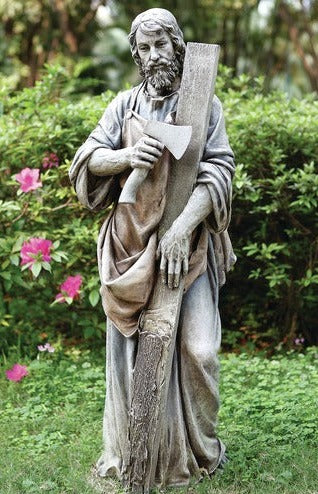 35.75" Saint Joseph the Worker Outdoor Garden Statue