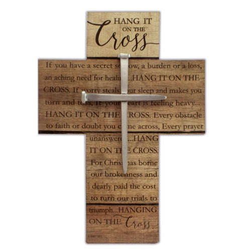 11" Hang It On The Cross Plaque