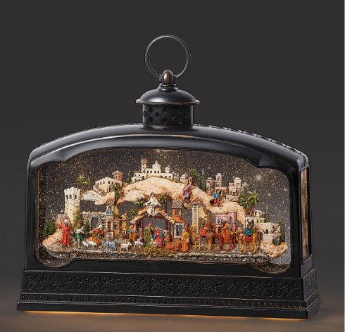 Confetti Lites Lighted Musical Swirl Nativity Village Lantern