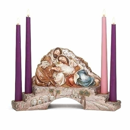 7" Sleeping Holy Family Advent Candle Holder