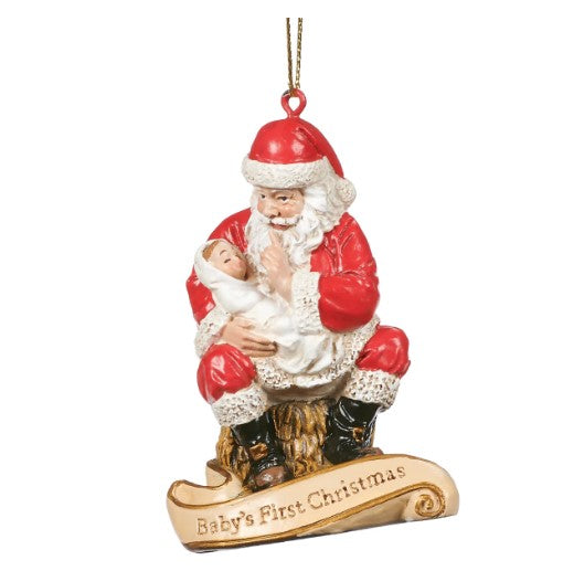 3" Santa with Baby "Baby’s First Christmas" Ornament