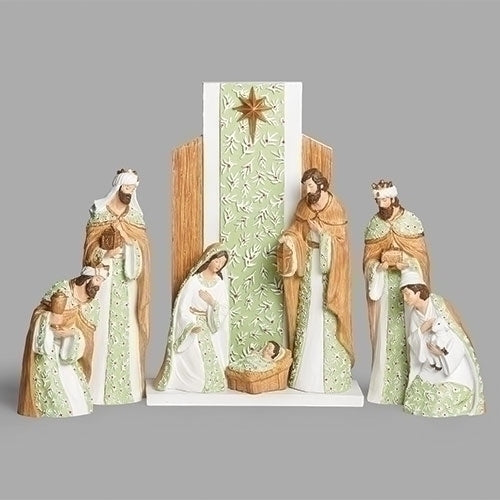 13" 8 Piece Mistletoe Nativity Set