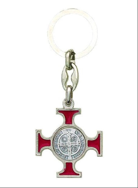 3.75" Saint Benedict Enamel Key Ring