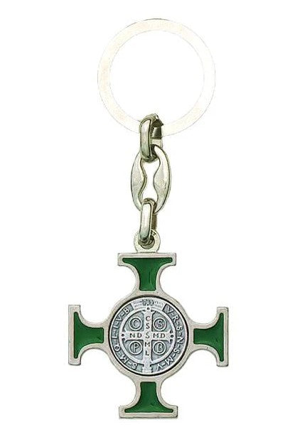 3.75" Saint Benedict Enamel Key Ring