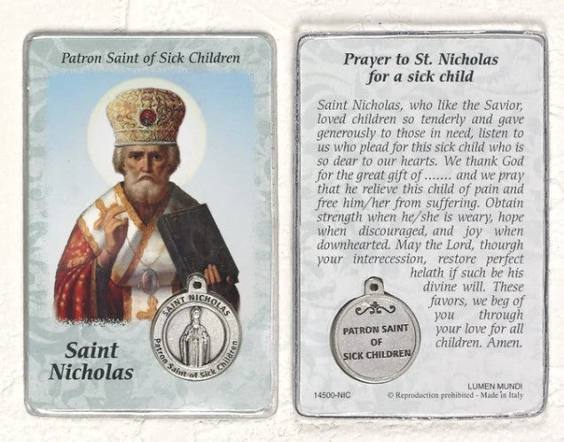 Healing Saint Cards with Medal