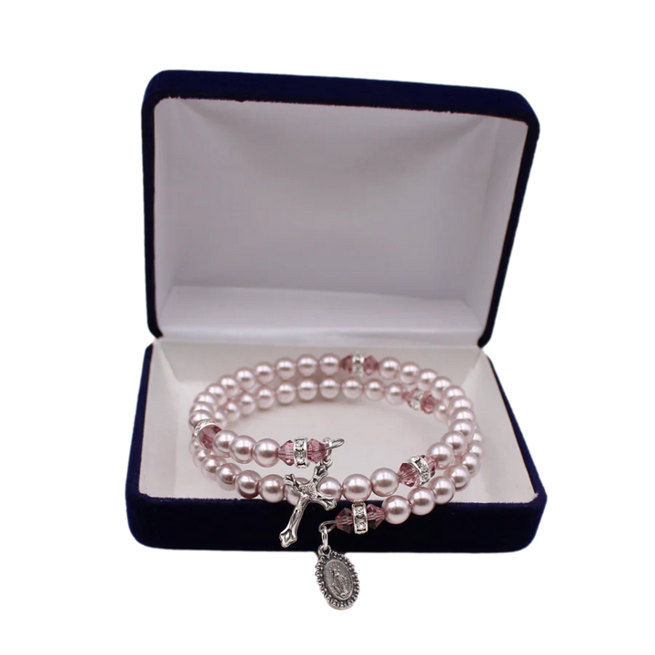 Pearl Violet Rosary Bracelet