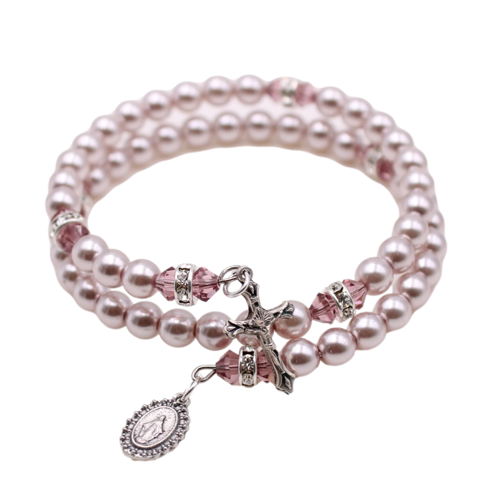 Pearl Violet Rosary Bracelet