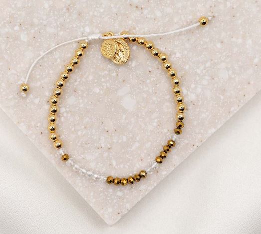 Godmother Morse Code Bracelet Gold
