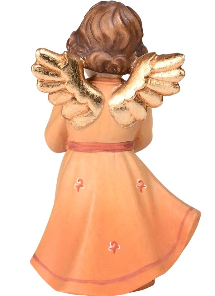 2.5" Orange Maple Wood Angel with Heart Mini Statue