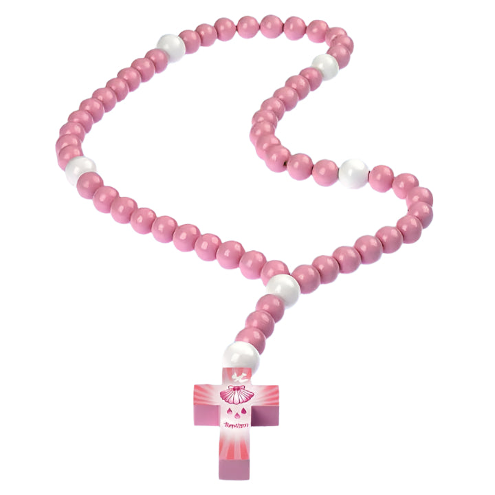 Pink Baptism Baby Rosary