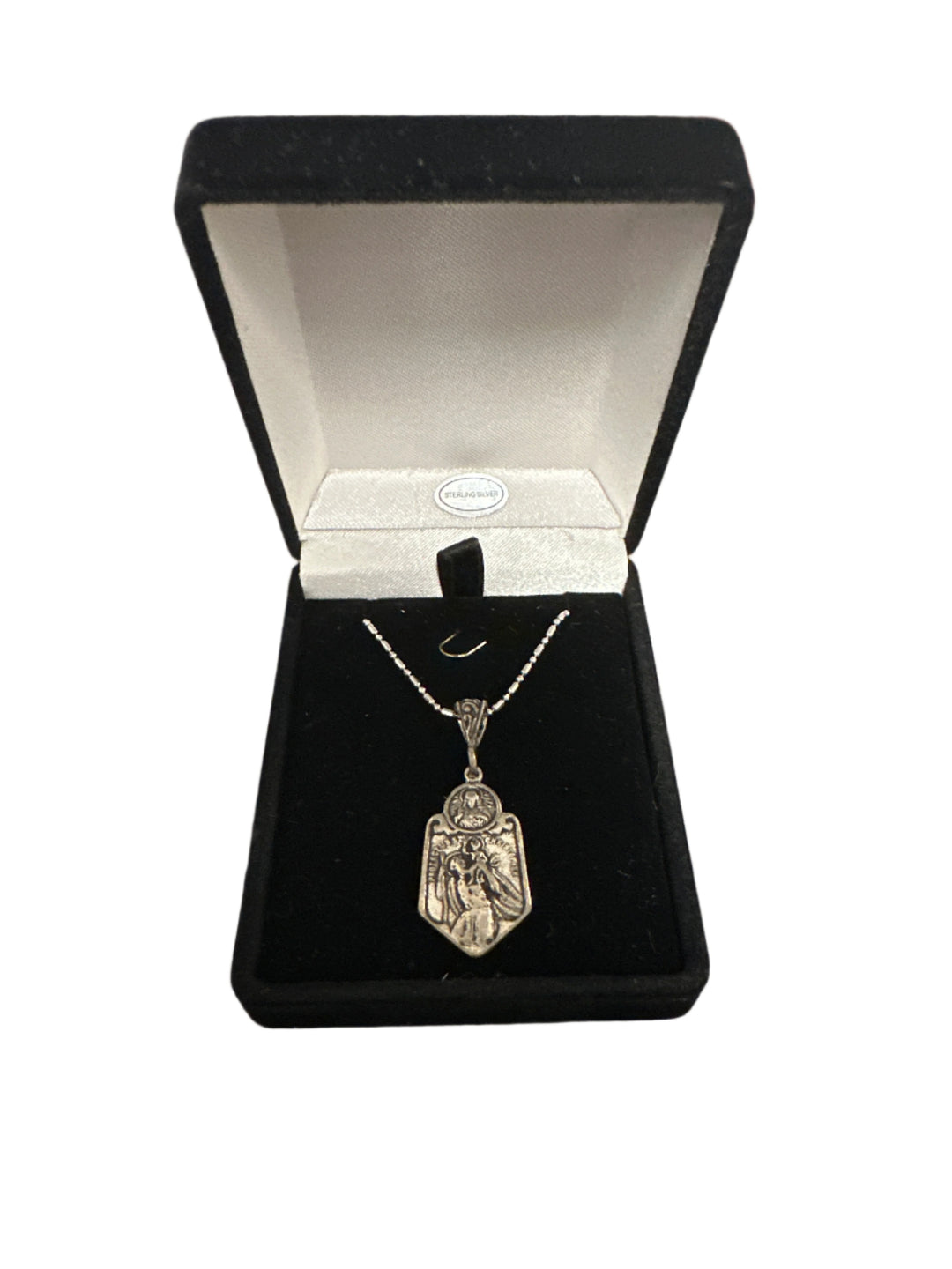 Sterling Silver Necklace with St. Christopher Medal