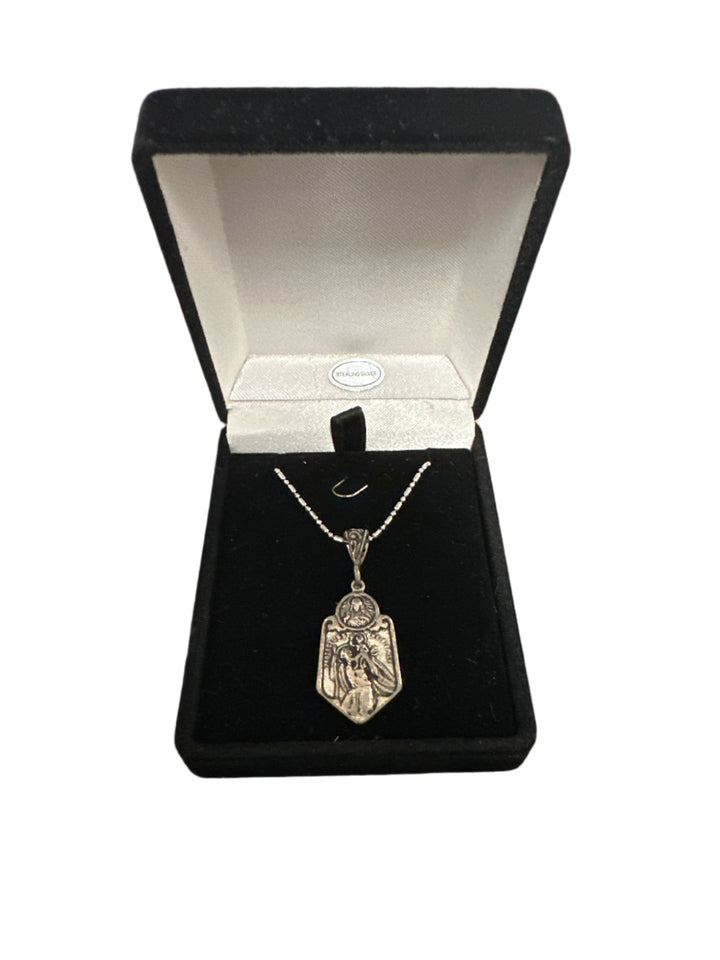 Sterling Silver Necklace with St. Christopher Medal