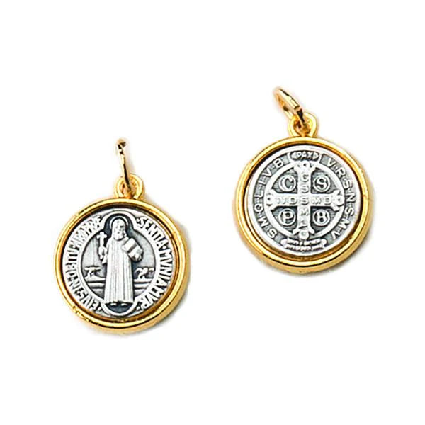 Double-sided Saint Benedict Two-tone Medal