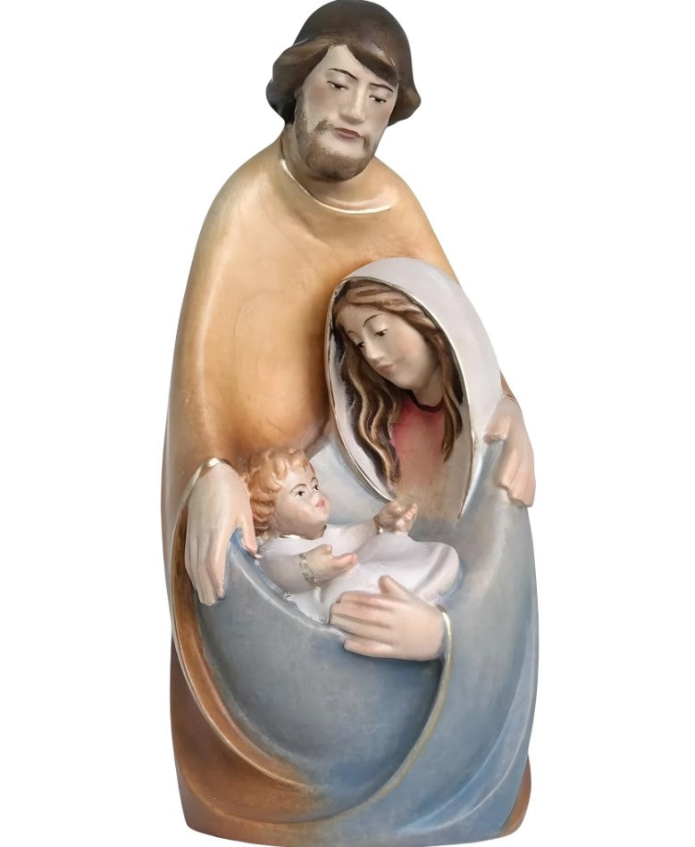 7" Hand-Painted Maple Wood Holy Family Statue